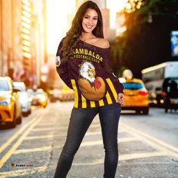 Custom Personalised Kambalda Football Club Off Shoulder Sweater Goldfields Football Indigenous Eagles
