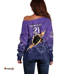 NRL Storm Custom Off Shoulder Sweater Minimalism Style