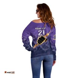 NRL Storm Custom Off Shoulder Sweater Minimalism Style