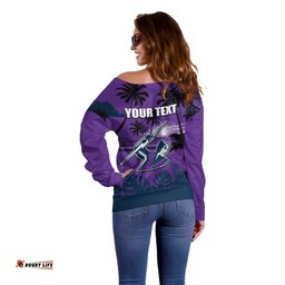NRL Storm Off Shoulder Sweater Summer Vibe Style