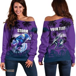 NRL Storm Off Shoulder Sweater Summer Vibe Style