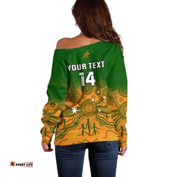Personalised Australia Rugby Off Shoulder Sweater Go Wallaroos Pacific Indigenous Version 2023