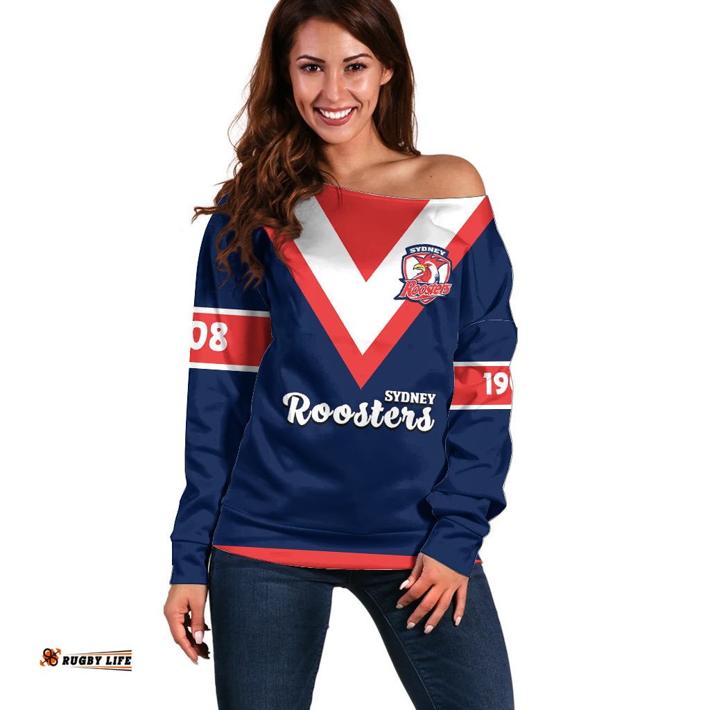 Roosters Rugby Off Shoulder Sweater Tricolours 1908 Sporty Version