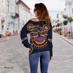 Adelaide Women Off Shoulder Sweater Indigenous Crows