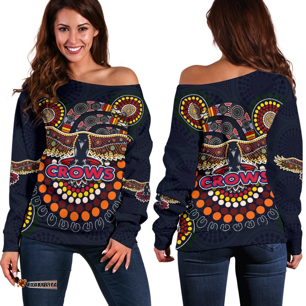 Adelaide Women Off Shoulder Sweater Indigenous Crows