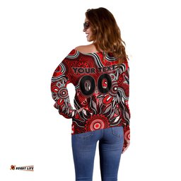 Personalised Bombers NAIDOC Week 2024 Off Shoulder Sweater Aussie Aboriginal Art
