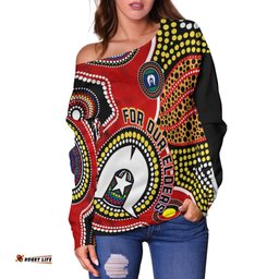 Custom Personalised Australia NAIDOC Week Off Shoulder Sweater For Our Elders Aborigines and Islanders Flag