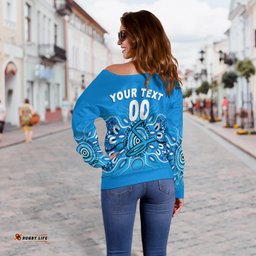 Custom Personalised Adelaide Strikers Aboriginal Cricket Women Off Shoulder Sweater