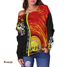 Custom Personalised Aboriginal NAIDOC Week Off SHoulder Sweater Get Up Stand Up Show Up