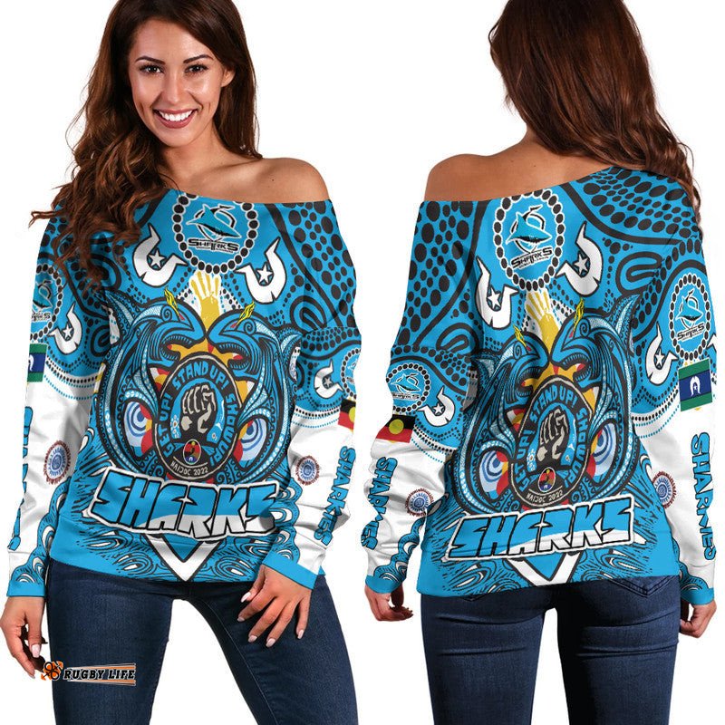 Cronulla Sutherland Sharks Aboriginal NAIDOC Week Women Off Shoulder Sweater