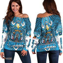 Cronulla Sutherland Sharks Aboriginal NAIDOC Week Women Off Shoulder Sweater