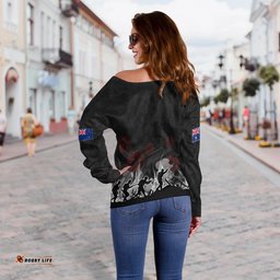 Anzac Day Off Shoulder Sweater Rosemary In Heart