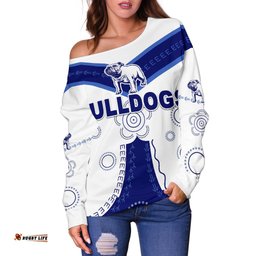 Canterbury Bankstown Bulldogs Women's Off Shoulder Sweater Simple Indigenous