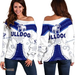 Canterbury Bankstown Bulldogs Women's Off Shoulder Sweater Simple Indigenous