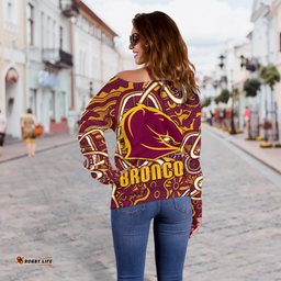 Broncos Rugby Women's Off Shoulder Sweater Indigenous