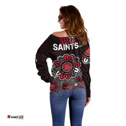 AFL St Kilda Saints 1873 Aboriginal Off Shoulder Sweater 01