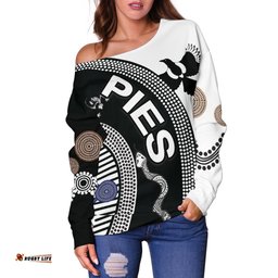 Collingwood Women Off Shoulder Sweater Pies Unique Indigenous