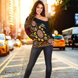 Australia Naidoc Week Women's Off Shoulder Sweater Naidoc Week Heal Country