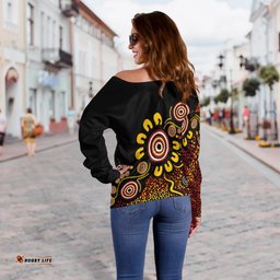 Australia Naidoc Week Women's Off Shoulder Sweater Naidoc Week Heal Country
