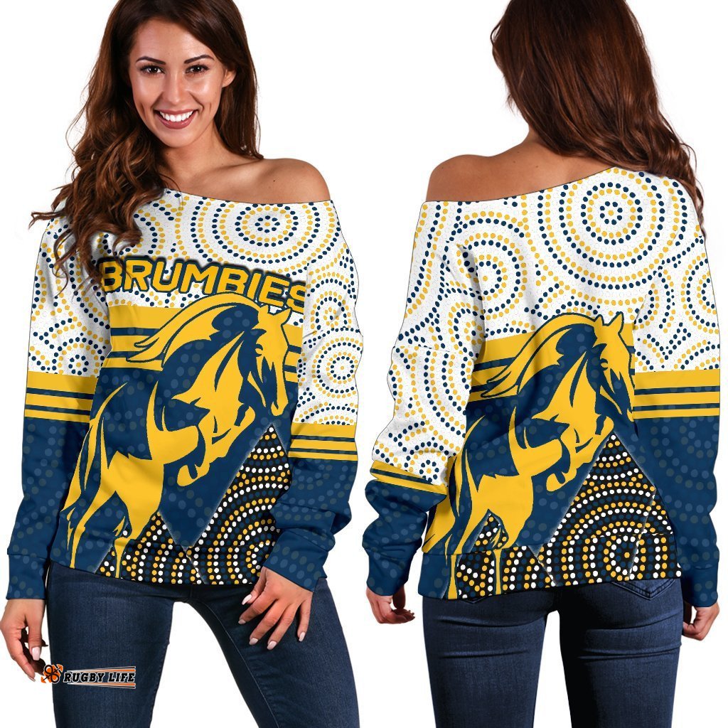 Brumbies Rugby Union Women's Off Shoulder Sweater