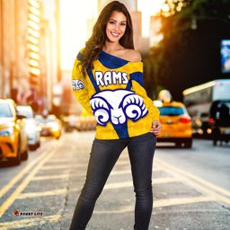 Adelaide Women's Off Shoulder Sweater Rams Merino Original Yellow