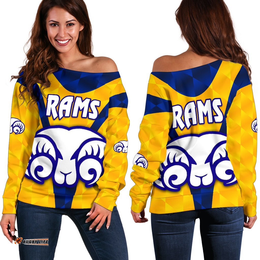 Adelaide Women's Off Shoulder Sweater Rams Merino Original Yellow