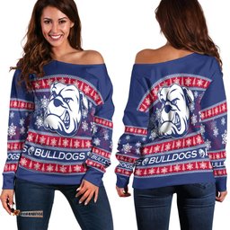 Western Bulldogs Women Off Shoulder Sweater Christmas Style