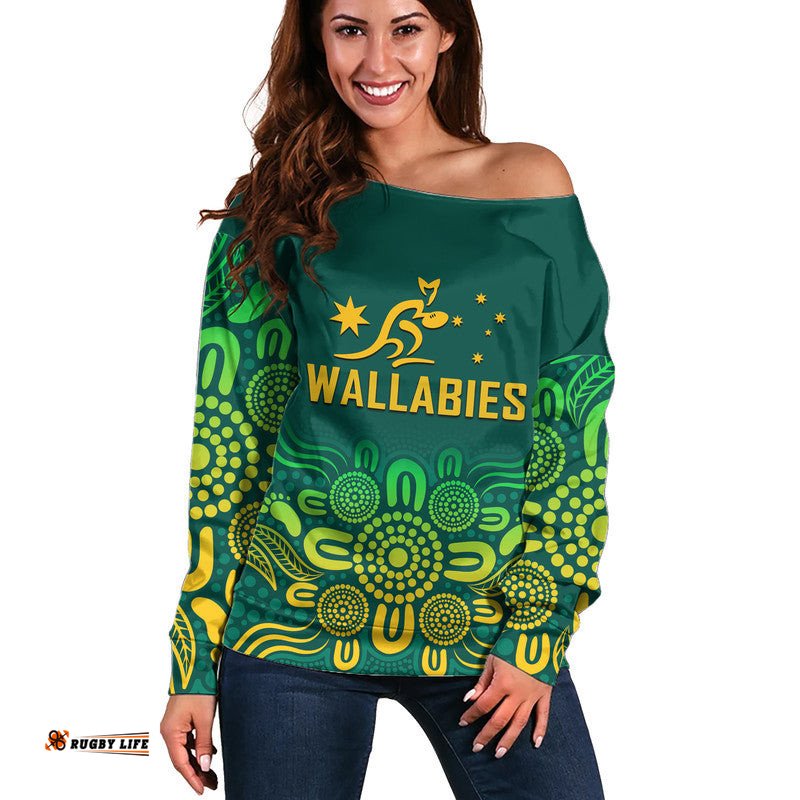 Custom Personalised Australia Rugby Wallabies Women Off Shoulder Sweater