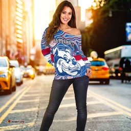 Bulldogs Champion Off Shoulder Sweater Western Indigenous Always Proud