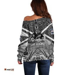 New Zealand Off Shoulder Sweater Rugby Aotearoa Champions