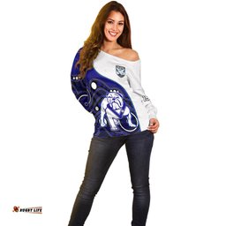 Bulldogs Rugby Off Shoulder Sweater Go Doggies Indigenous Art 09