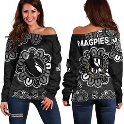 AFL Collingwood Magpies 1892 Aboriginal Off Shoulder Sweater