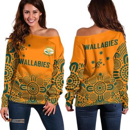 Australia Rugby Wallabies Kangraroos Women Off Shoulder Sweater