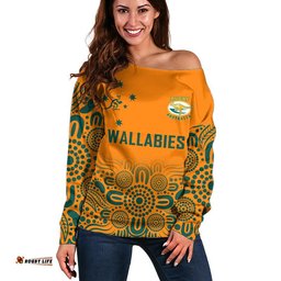 Australia Rugby Wallabies Kangraroos Women Off Shoulder Sweater