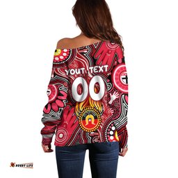 Personalised NAIDOC Week 2024 St Kilda Saints Off Shoulder Sweater Australian Aboriginal Hand Painting