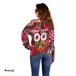 Personalised NAIDOC Week 2024 St Kilda Saints Off Shoulder Sweater Australian Aboriginal Hand Painting