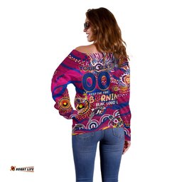Custom NAIDOC Week 2024 Lions Off Shoulder Sweater Aboriginal Animals Keep The Fire Burning