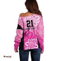 Australian Sixers Cricket Custom Off Shoulder Sweater Minimalism Aboriginal
