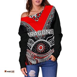 St. George Illawarra Dragons Women's Off Shoulder Sweater Aboriginal