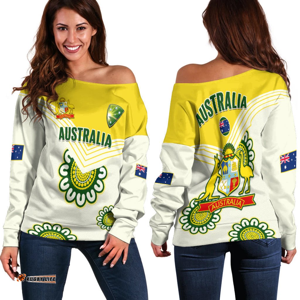 Australia Cricket Off Shoulder Sweater Boxing Day Test Aussie Indigenous