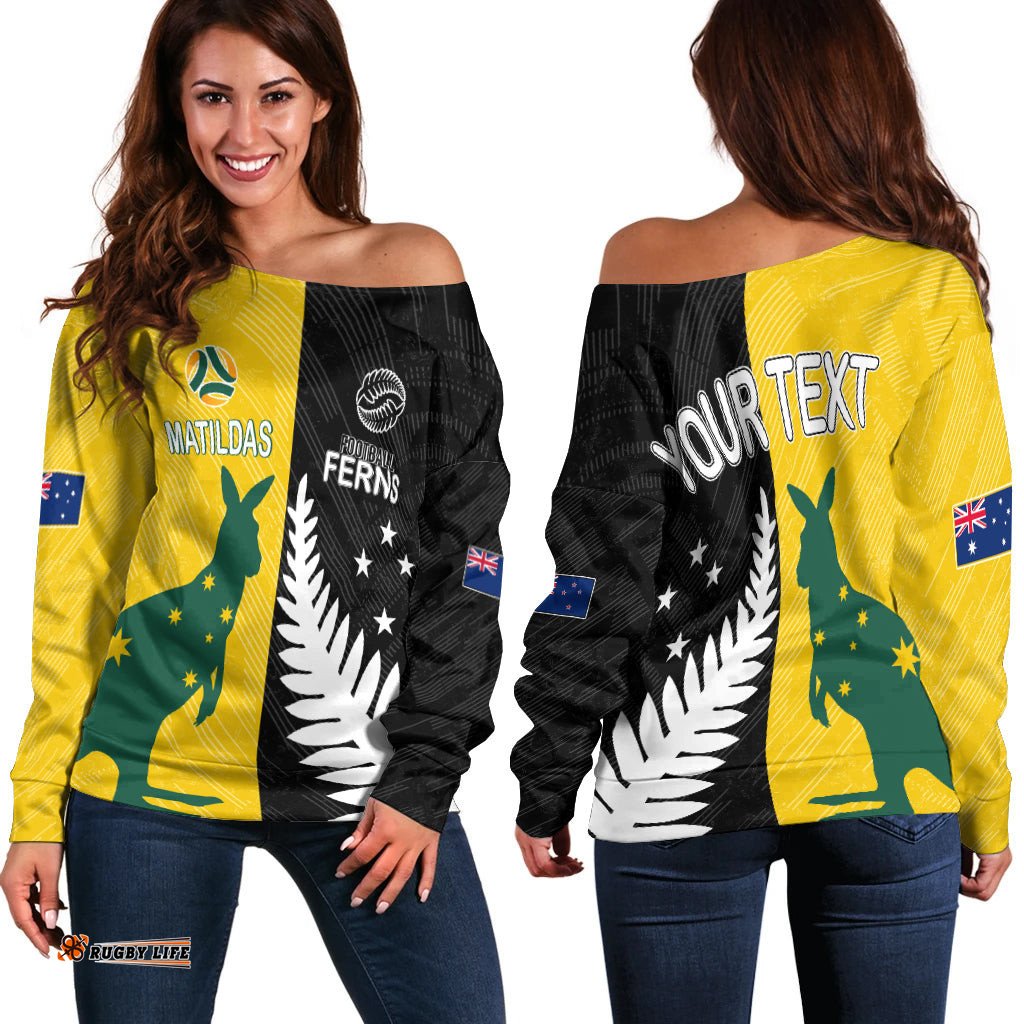 Australia Matildas Mix New Zealand Ferns World Cup Off Shoulder Sweater
