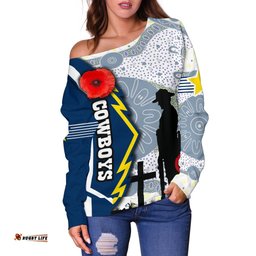 Cowboys Women Off Shoulder Sweater North Aboriginal Anzac Day