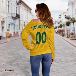 Custom Personalised And Number Australia Jillaroos Rugby Off Shoulder Sweater Women World Cup 2022