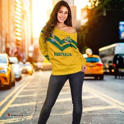 Custom Personalised And Number Australia Jillaroos Rugby Off Shoulder Sweater Women World Cup 2022