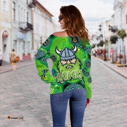 Canberra Women Off Shoulder Sweater Raiders Viking Indigenous