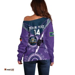 Custom NRL Storm NAIDOC Week Off Shoulder Sweater Keep The Fire Burning Indigenous Art