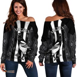 Magpies Indigenous Off Shoulder Sweater We are the Champions