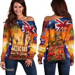 Australia Anzac Day Women's Off Shoulder Sweater Anzac Day Commemoration 1939 1945