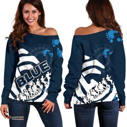 Carlton Blues Women's Off Shoulder Sweater Anzac Day