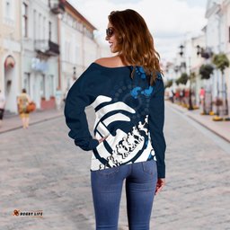 Carlton Blues Women's Off Shoulder Sweater Anzac Day